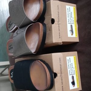 COPY - Ladies Slides Size 11 two pair black and Bronze